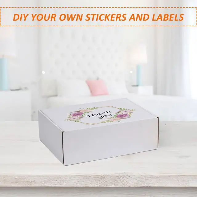 Alt view image 4 of 7 - 12x9x4 inches Shipping Boxes Set of 6, White Corrugated Cardboard Mailer Box for Packing, Mailing, Small Business