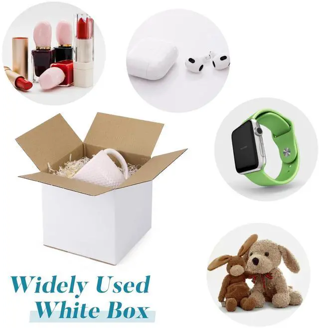 Alt view image 5 of 6 - Small Shipping Boxes 6x6x6 Set of 6 | White Corrugated Cardboard, Box for Packaging Small Business Mailing Moving Gifts Wrap, Easy Assemble