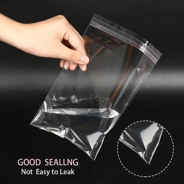 Alt view image 6 of 7 - 180Pcs Clear Self Sealing Cellophane Bags 5x7 Inches Plastic Poly Bags | 1.4 Mils Reusable Self Adhesive OPP Bags Cello Bag for 5x7 Photos, Bakery Cookie Bag, Treat, Jewelry, Envelopes, Cards