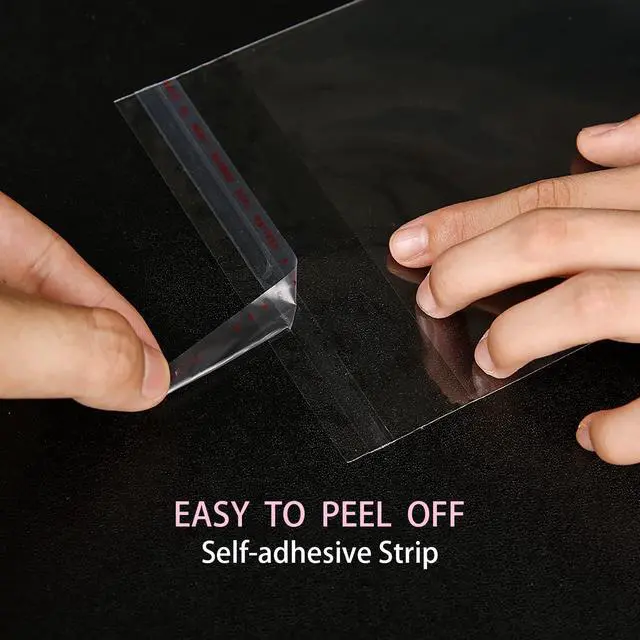 Alt view image 7 of 7 - 180Pcs Clear Self Sealing Cellophane Bags 5x7 Inches Plastic Poly Bags | 1.4 Mils Reusable Self Adhesive OPP Bags Cello Bag for 5x7 Photos, Bakery Cookie Bag, Treat, Jewelry, Envelopes, Cards