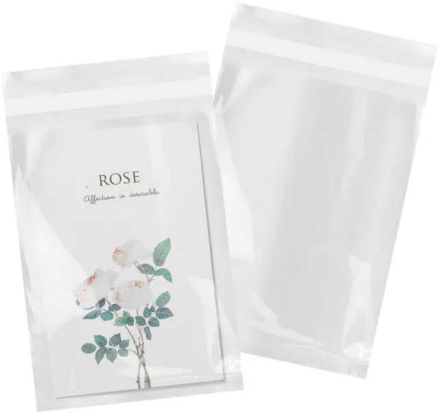 Main image of 200 Count - 5" x 7" Cellophane Bags Self Sealing - Resealable Clear Poly Cello Bags for A2 A4 A6 Cards & Envelopes, Bakery, Cookies, Treats