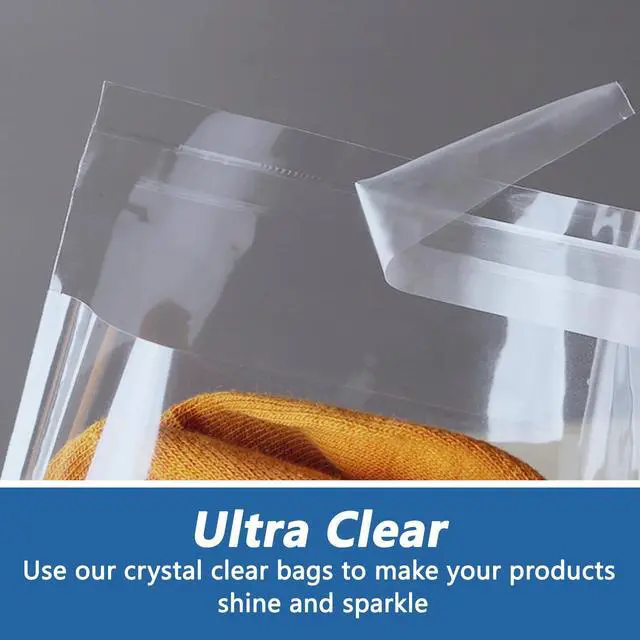 Alt view image 3 of 5 - 200 Count - 5" x 7" Cellophane Bags Self Sealing - Resealable Clear Poly Cello Bags for A2 A4 A6 Cards & Envelopes, Bakery, Cookies, Treats