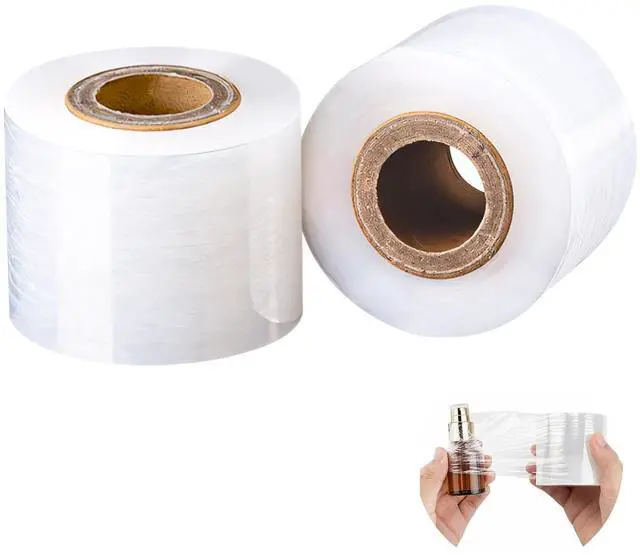 Main image of 2 Pcs Mini Stretch Wrap Film Unheated Shrink Wrap 1.96"x656ft for Bottles Jars Seals Heavy Duty Stretch Film