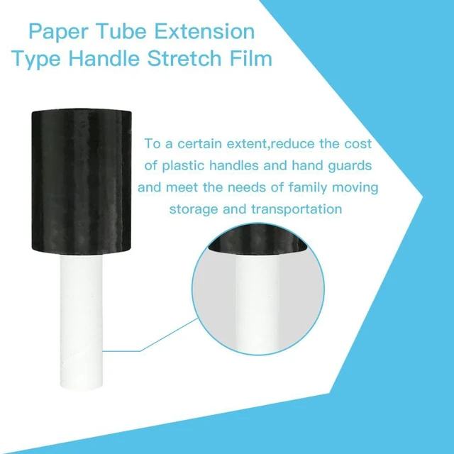 Alt view image 4 of 6 - Stretch Wrap Film with Handle 5 Inch × 1000 Feet Shrink Wrap | Moving Supplies Black Plastic Film Self-Adhering