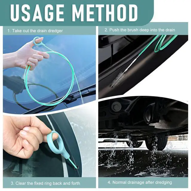 Alt view image 4 of 6 - Sinytuto Pack-1 Car Air Conditioning Pipe Cleaning Brush, 9.8Ft Rotatable Vehicle Sunroof Drain Hole Unblocker, Universal Automotive Unblocking Repair Slender Drainage Tool Accessories (Green)