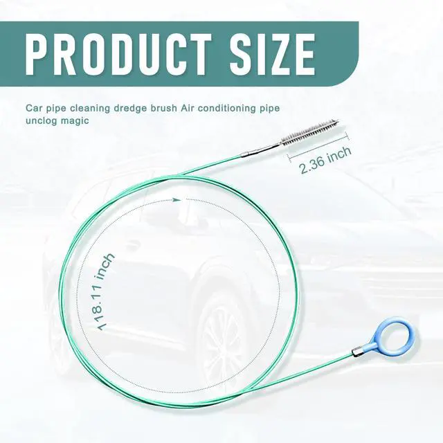 Alt view image 2 of 6 - Sinytuto Pack-1 Car Air Conditioning Pipe Cleaning Brush, 9.8Ft Rotatable Vehicle Sunroof Drain Hole Unblocker, Universal Automotive Unblocking Repair Slender Drainage Tool Accessories (Green)
