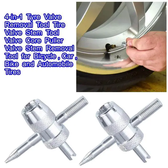 Alt view image 2 of 7 - LDCRE 2 Pcs 4-Way Valve Core Tool Tire Valve Tools,4-in-1 Tyre Valve Removal Tool Tire Valve Stem Tool Valve Core Puller Valve Stem Removal Tool for Bicycle, Car, Bike, and Automobile Tires