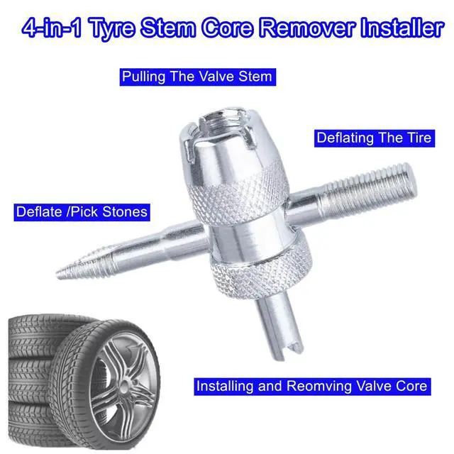 Alt view image 4 of 7 - LDCRE 2 Pcs 4-Way Valve Core Tool Tire Valve Tools,4-in-1 Tyre Valve Removal Tool Tire Valve Stem Tool Valve Core Puller Valve Stem Removal Tool for Bicycle, Car, Bike, and Automobile Tires