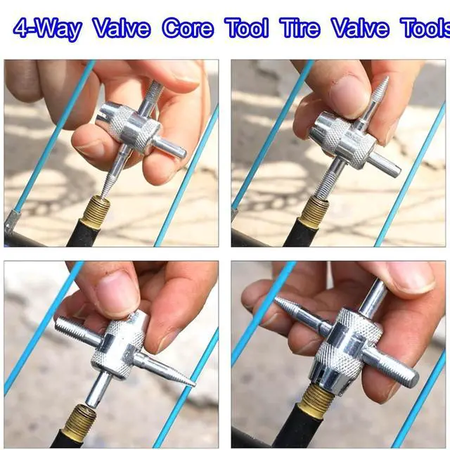 Alt view image 6 of 7 - LDCRE 2 Pcs 4-Way Valve Core Tool Tire Valve Tools,4-in-1 Tyre Valve Removal Tool Tire Valve Stem Tool Valve Core Puller Valve Stem Removal Tool for Bicycle, Car, Bike, and Automobile Tires