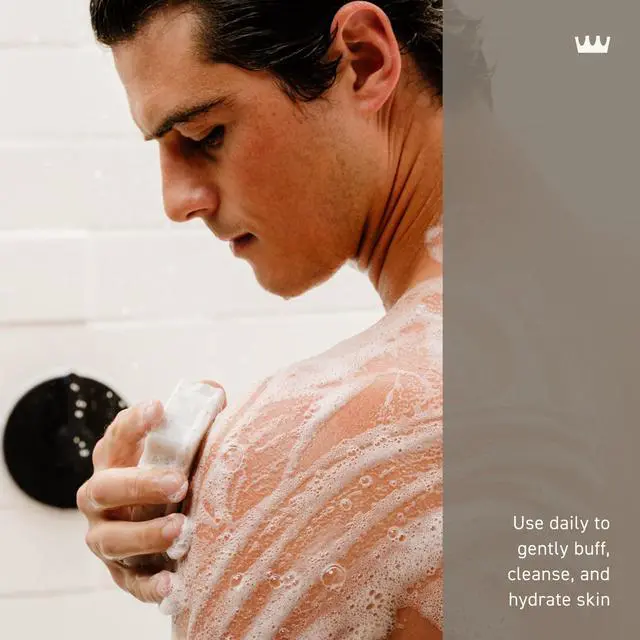 Alt view image 2 of 4 - Cremo Exfoliating Body Bar Soap for Men, Vintage Suede Scent, 5 oz | Cleansing mens soap, Buffs and polishes skin, Revitalizing formula, White moss and rich amber scent, Notes of smooth suede