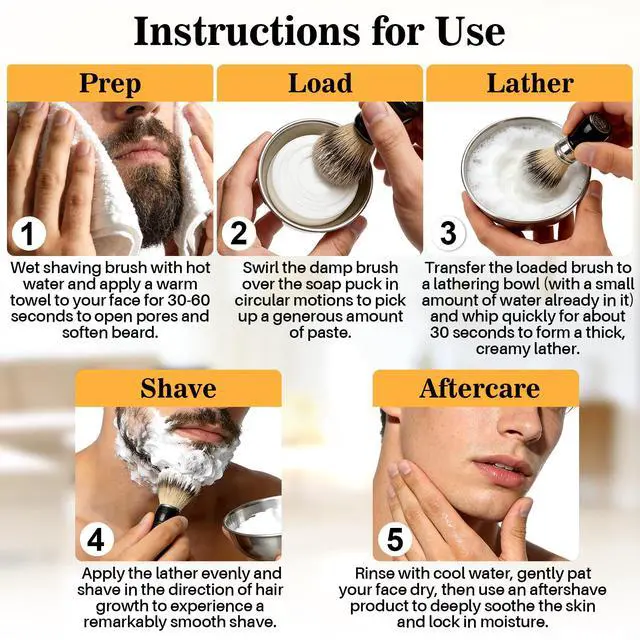 Alt view image 4 of 7 - RAQEHO 3.5oz Shaving Soap for Men - Sandalwood Shaving Soap Puck Foam Shave Cream with Shea Butter & Coconut Oil for Sensitive Skin Personal Care Products Bathroom Supplies Travel Essentials