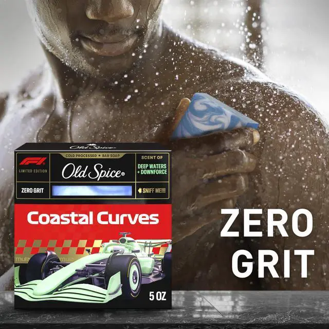Alt view image 3 of 7 - Old Spice Bar Soap for Men, F1 Collection, Cold Pressed with Zero Grit, Fast Track to Freshness, Made with Natural Oils & Plant Based Cleanser, Coastal Curves with Deep Waters & Downforce Scent, 5 oz
