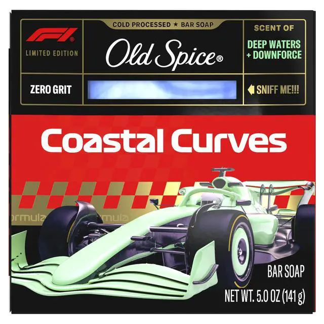 Alt view image 7 of 7 - Old Spice Bar Soap for Men, F1 Collection, Cold Pressed with Zero Grit, Fast Track to Freshness, Made with Natural Oils & Plant Based Cleanser, Coastal Curves with Deep Waters & Downforce Scent, 5 oz