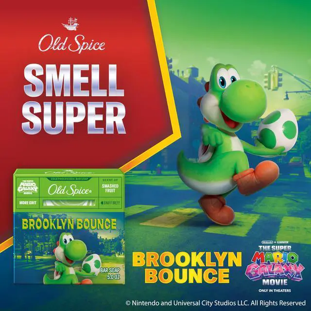 Alt view image 3 of 7 - Old Spice Bar Soap for Men, x The Super Mario Galaxy Movie, Cold Pressed with Grit, Made with Natural Oils & Plant Based Cleanser, Smashed Fruit with Passion Fruit & Sunshine Scent, 5.0 oz