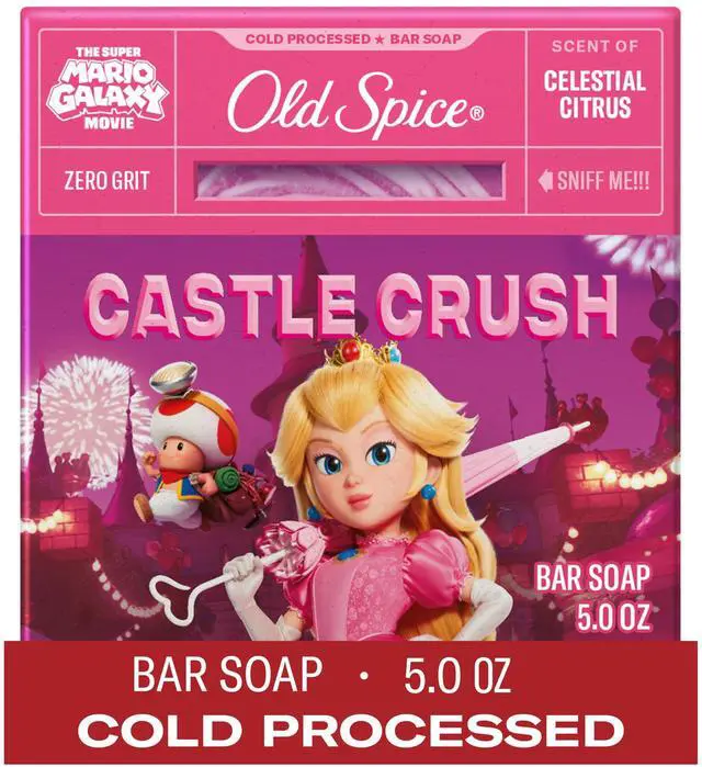 Main image of Old Spice Bar Soap for Men, x The Super Mario Galaxy Movie, Cold Pressed with Grit, Made with Natural Oils & Plant Based Cleanser, Celestial Citrus with Sweet Citrus & Berries Scent, 5.0 oz