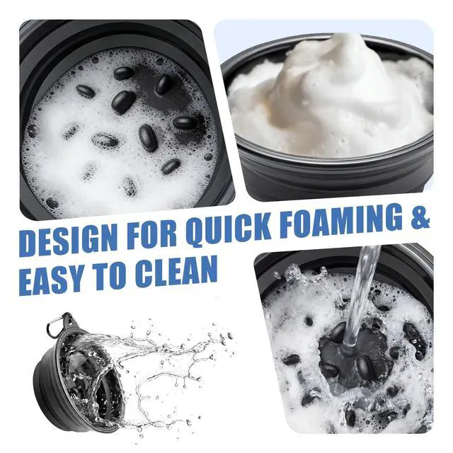 Alt view image 4 of 7 - Ezcora Foldable Silicone Shaving Bowl with Carabiner, Portable Shave Mug for Men, Quick-Lather Shaving Cream & Soap Bowl, Lightweight Collapsible Design with Non-Slip Base