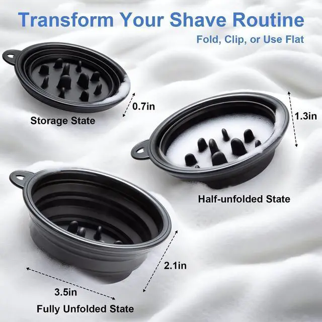 Alt view image 2 of 7 - SPOSAFE Foldable Shaving Soap Bowl Portable, Easy-to-Carry Shaving Soap Cup for Wet Shave, Travel Shaving Lather Bowl/Shaving Mug Compatible with Shave Cream & Soap for Men (Black)