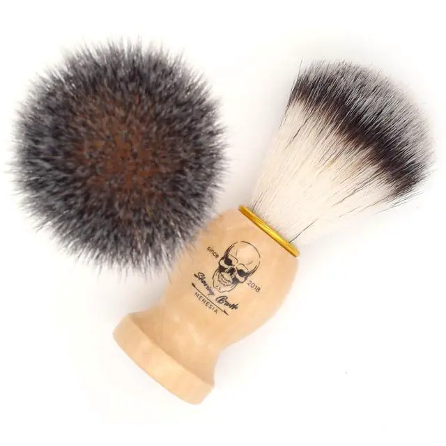 Alt view image 5 of 7 - Shaving Brush for Men, Wood handle Shave Brush,Mens Shaving Cream & Soap Brush (skull) | Wood Handle, Synthetic Hair, Small Travel Size, Skull Print