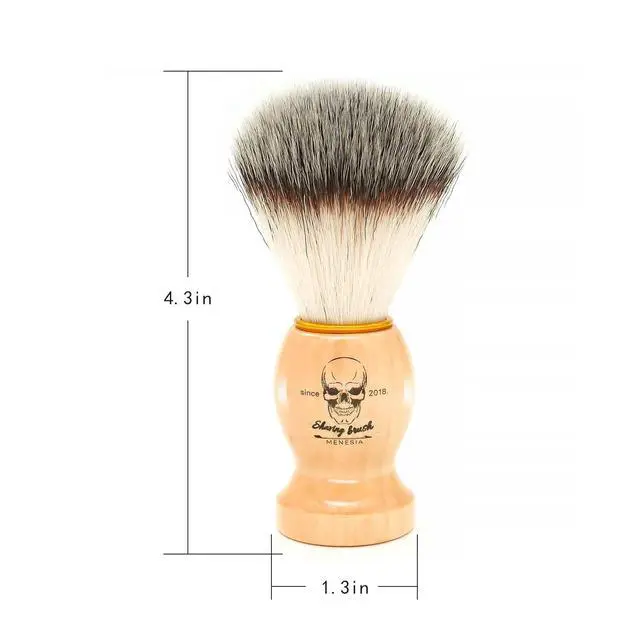 Alt view image 7 of 7 - Shaving Brush for Men, Wood handle Shave Brush,Mens Shaving Cream & Soap Brush (skull) | Wood Handle, Synthetic Hair, Small Travel Size, Skull Print