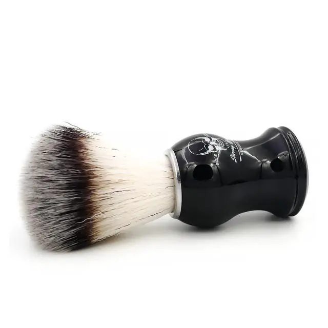 Alt view image 3 of 7 - Shaving Brush for Men, Black Handle Men's Shave Cream & Soap Brush (skull) | Black Handle, Synthetic Hair, Small Travel Size, Skull Print