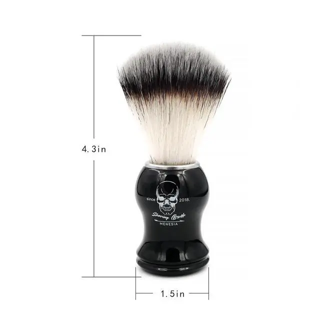 Alt view image 7 of 7 - Shaving Brush for Men, Black Handle Men's Shave Cream & Soap Brush (skull) | Black Handle, Synthetic Hair, Small Travel Size, Skull Print