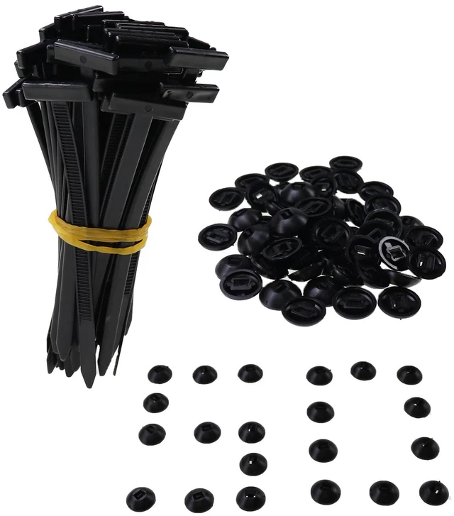 Main image of Nihfien 50 Pcs Upgraded Nylon Universal Cable Tie Buckle, Heavy Duty Self-Locking Rivet Zip Ties, Multifunctional Cable Tie Buckle for Car Daily Repair, Garden, Home, Office,Workshop