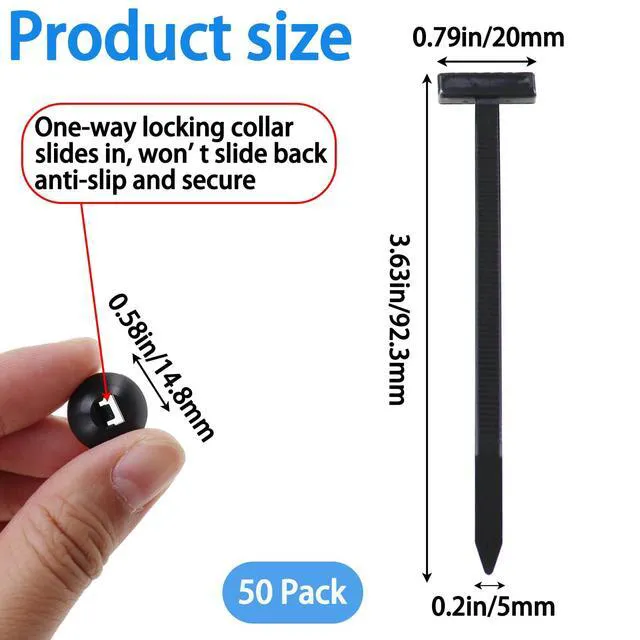 Alt view image 3 of 5 - Nihfien 50 Pcs Upgraded Nylon Universal Cable Tie Buckle, Heavy Duty Self-Locking Rivet Zip Ties, Multifunctional Cable Tie Buckle for Car Daily Repair, Garden, Home, Office,Workshop