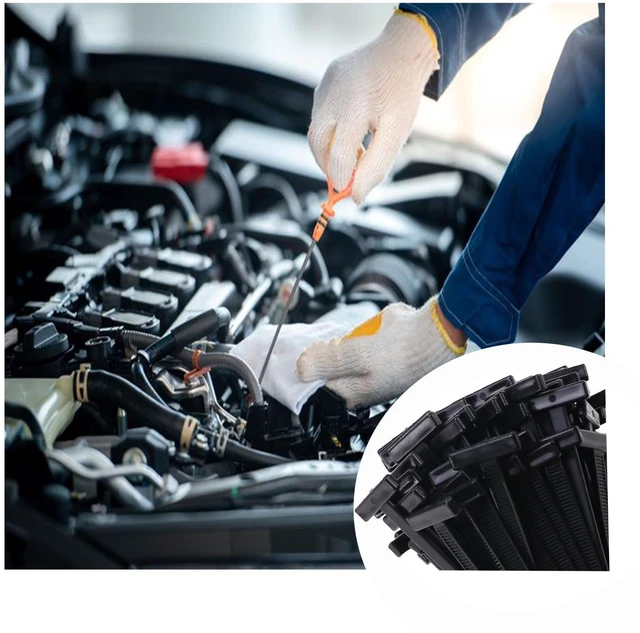 Alt view image 5 of 5 - Nihfien 50 Pcs Upgraded Nylon Universal Cable Tie Buckle, Heavy Duty Self-Locking Rivet Zip Ties, Multifunctional Cable Tie Buckle for Car Daily Repair, Garden, Home, Office,Workshop