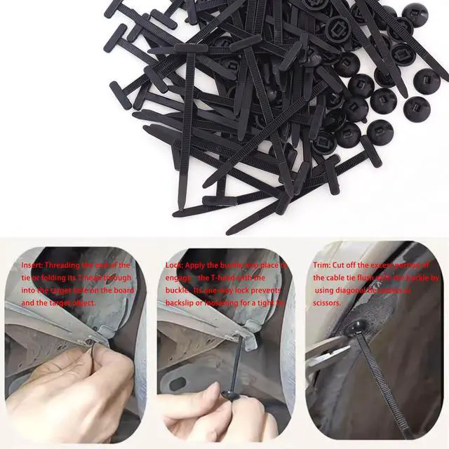 Alt view image 6 of 7 - Xiufortion Black Nylon Cable Ties Multifunctional Cable Tie Buckle-Length 9cm, for Car Daily Repair, Home, Office, Garden, Workshop (20)