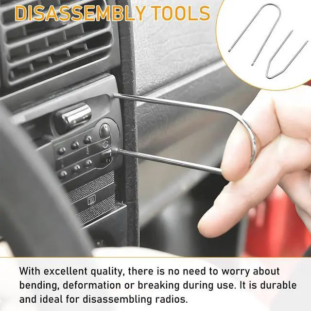 Alt view image 5 of 6 - Norkmdi 4PCS Car Radio Removal Pry Tool, U-Shaped Stainless Steel Vehicle Stereo Release Tool Kit, Automotive Audio DVD CD Host Disassembly Remover, Universal for Most Vehicles