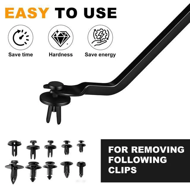 Alt view image 4 of 7 - Car Clip Removal Tool, Fastener Remover Kit, Push Pin Removal Tool, Yellow | Auto Door Panel Removal Tool Plastic Rivet Removal Tool Automotive Trim Removal Tool