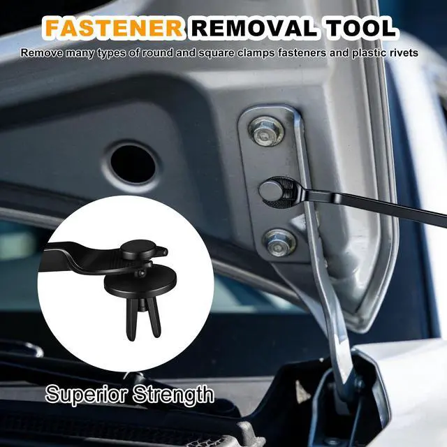 Alt view image 2 of 7 - Car Clip Removal Tool, Fastener Remover Kit, Push Pin Removal Tool, Yellow | Auto Door Panel Removal Tool Plastic Rivet Removal Tool Automotive Trim Removal Tool