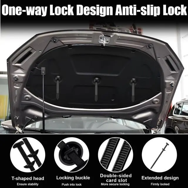 Alt view image 5 of 7 - XANGNIER Extra-Long 5.9" Nylon Universal Cable Tie Buckles with Wire Cutter | Multipurpose Self Locking Zip Tie Clips Automotive,Snap Fit Nylon Fastening Clip for Car Repairs Auto Bumper,50 Pcs
