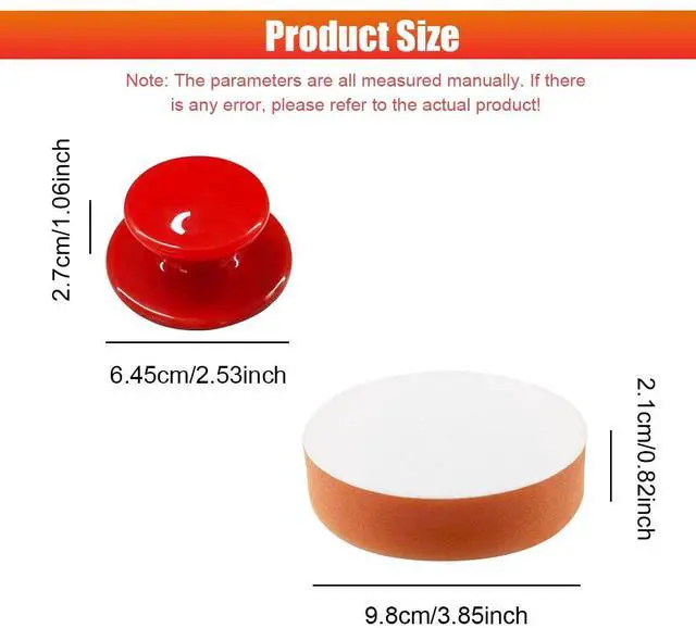 Alt view image 2 of 6 - Deaelf 4PCS Car Detailing Wax Applicator Pads with Handle, 3.85" Round Foam Car Buffing Polishing Pad, Multifunctional Vehicle Detailing Cleaning Supplies for Most Cars (Red)