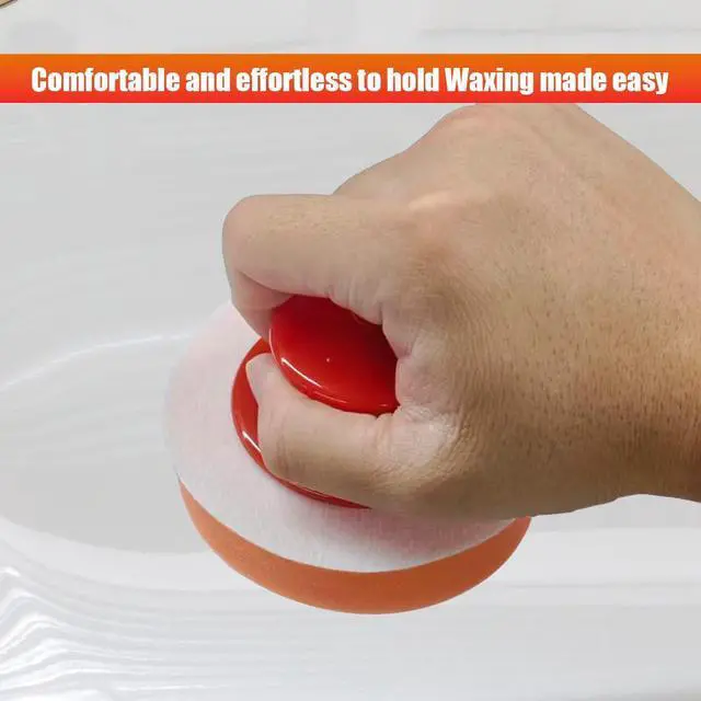 Alt view image 5 of 6 - Deaelf 4PCS Car Detailing Wax Applicator Pads with Handle, 3.85" Round Foam Car Buffing Polishing Pad, Multifunctional Vehicle Detailing Cleaning Supplies for Most Cars (Red)