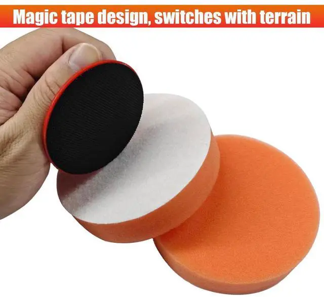 Alt view image 6 of 6 - Deaelf 4PCS Car Detailing Wax Applicator Pads with Handle, 3.85" Round Foam Car Buffing Polishing Pad, Multifunctional Vehicle Detailing Cleaning Supplies for Most Cars (Red)