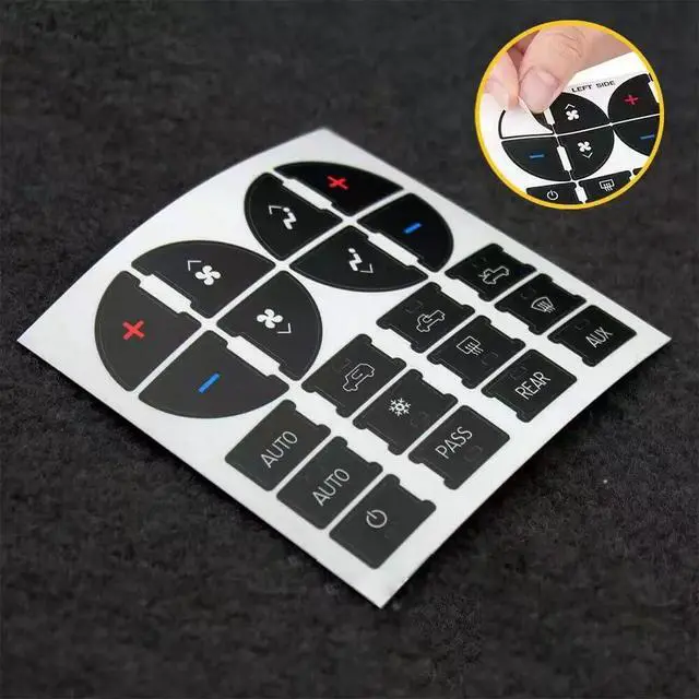 Alt view image 5 of 7 - PAWACA AC Dash Accents Button Sticker Repair Kit for Fixing Ruined Faded A/C Control Buttons - Decal Replacement Fits Select 07-15 GM Vehicles - Car SUV AccessoriesSuburban, Chevy Tahoe...(2 PCs)