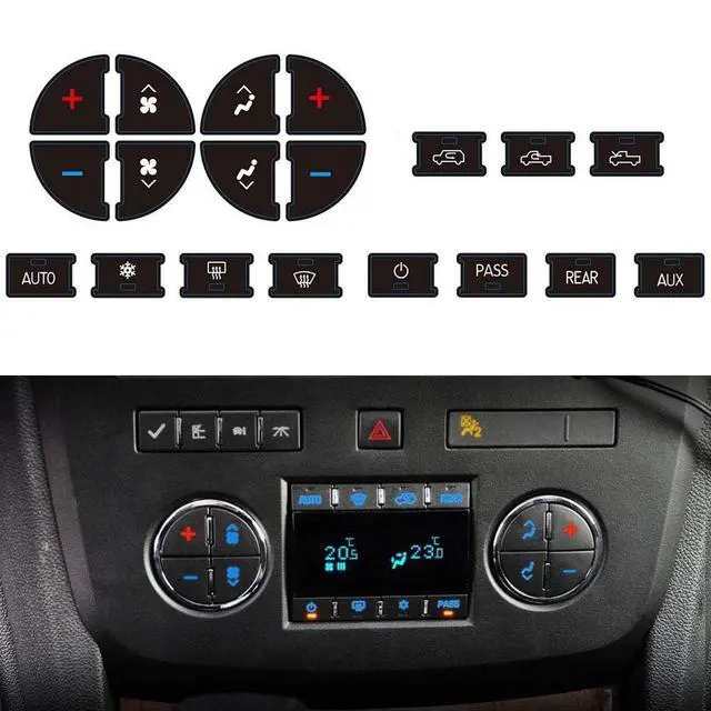 Alt view image 6 of 7 - PAWACA AC Dash Accents Button Sticker Repair Kit for Fixing Ruined Faded A/C Control Buttons - Decal Replacement Fits Select 07-15 GM Vehicles - Car SUV AccessoriesSuburban, Chevy Tahoe...(2 PCs)
