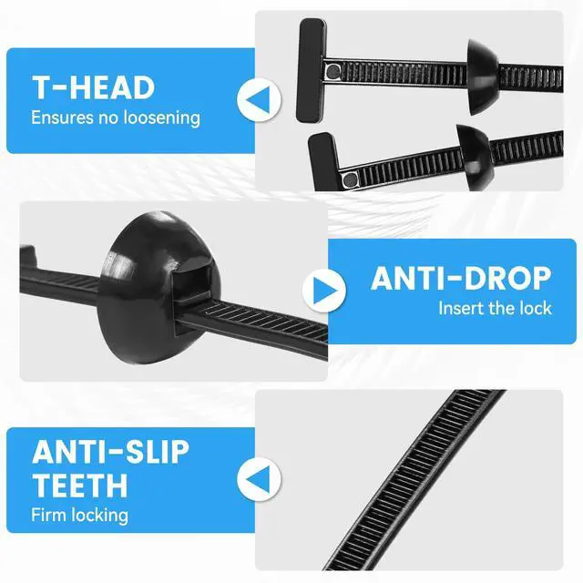 Alt view image 4 of 6 - 25 Pcs Nylon Universal Cable Tie Buckle - New Multifunctional Nylon Zip Ties With Pin & Button Design Plastic Cable Ties Tool Fasteners Car Body UV Resistant Zipties for Car Daily Repair