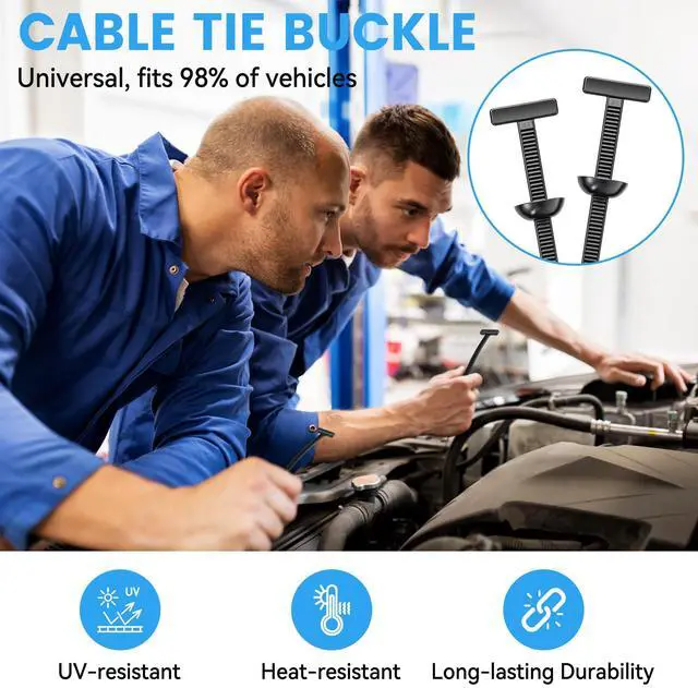 Alt view image 2 of 6 - 25 Pcs Nylon Universal Cable Tie Buckle - New Multifunctional Nylon Zip Ties With Pin & Button Design Plastic Cable Ties Tool Fasteners Car Body UV Resistant Zipties for Car Daily Repair