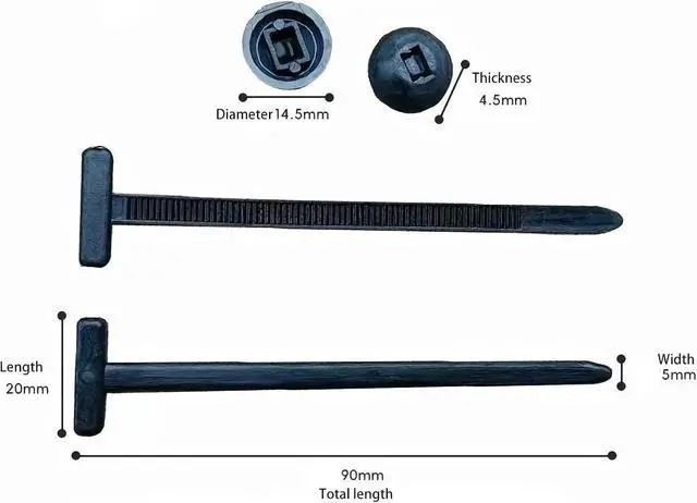 Alt view image 3 of 7 - 100 PCS Nylon Universal Cable Tie Buckle, Heavy Duty Self-Locking Nylon Zip Ties Holder, With Pin & Button Design Plastic Cable Ties Tool Fasteners Car Body Zipties for Car Daily Repair (100)
