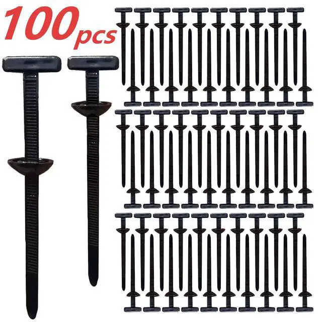 Alt view image 2 of 5 - 100 Pcs Nylon Universal Cable Ties | Self-Locking Zip Ties with Pin & Button | UV Resistant, Heavy Duty | for Car Repair, Bumper Clips, Daily Fastening