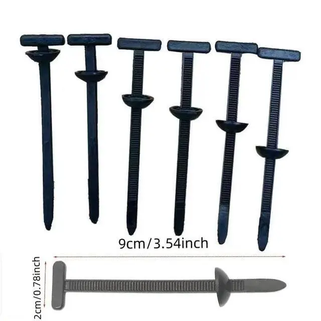 Alt view image 3 of 5 - 100 Pcs Nylon Universal Cable Ties | Self-Locking Zip Ties with Pin & Button | UV Resistant, Heavy Duty | for Car Repair, Bumper Clips, Daily Fastening