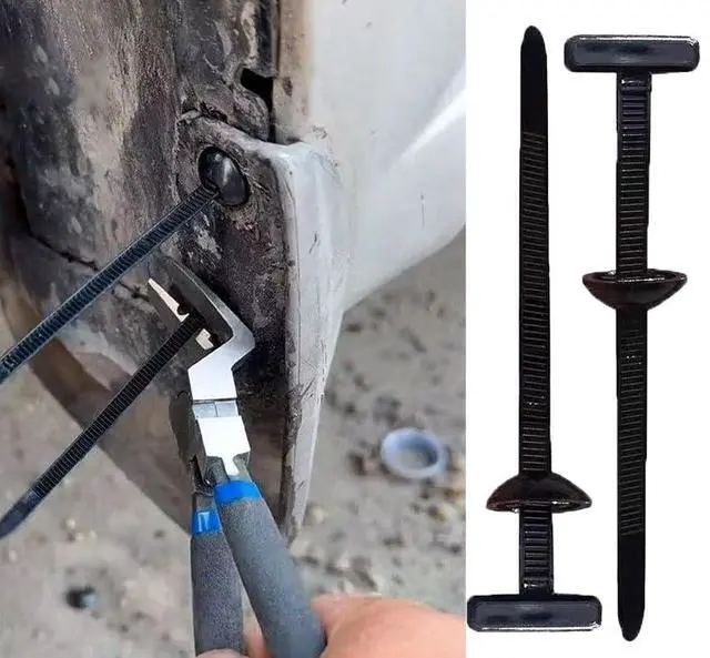 Alt view image 4 of 5 - 100 Pcs Nylon Universal Cable Ties | Self-Locking Zip Ties with Pin & Button | UV Resistant, Heavy Duty | for Car Repair, Bumper Clips, Daily Fastening