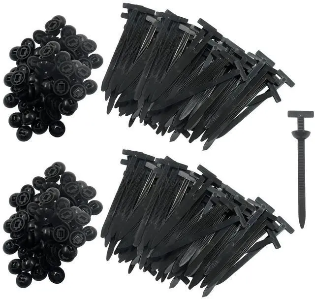 Main image of 100 PCS Nylon Universal Cable Tie Buckle | Self-Locking Zip Ties, Plastic Rivet Grip, UV-Resistant Fasteners, For Car Daily Repair