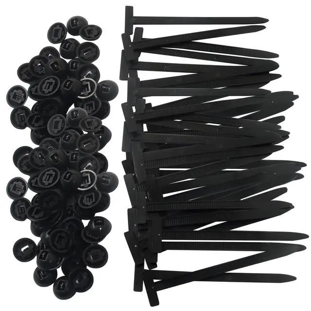 Alt view image 2 of 5 - 100 PCS Nylon Universal Cable Tie Buckle | Self-Locking Zip Ties, Plastic Rivet Grip, UV-Resistant Fasteners, For Car Daily Repair