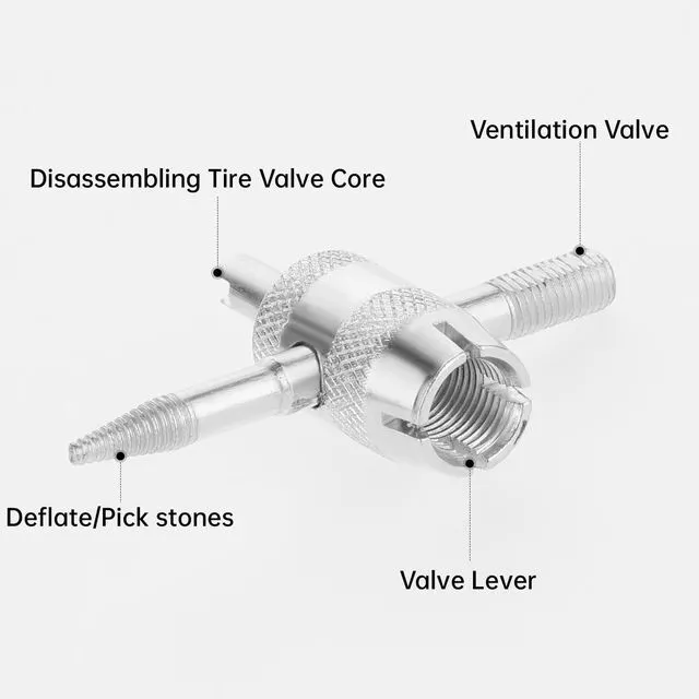 Alt view image 3 of 7 - 2 Pcs 4-Way Valve Core Tool Tire Valve Tools 4-in-1 Tyre Valve Removal Tool Tire Valve Stem Tool Valve Core Removal Tool Valve Stem Puller Valve Stem Removal Tool for Bicycle Bike Automobile Car