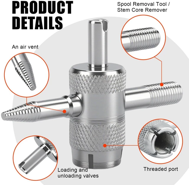 Alt view image 3 of 7 - HIAHXC 4-Way Valve Core Tools,4-in-1 Tire Valve Tool Stem Core Remover,Multifunctional Valve Stem Removal Tool Tire Repair Tool for Bicycle, Bike, Car, Automobile (2PCS)