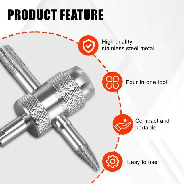 Alt view image 4 of 7 - HIAHXC 4-Way Valve Core Tools,4-in-1 Tire Valve Tool Stem Core Remover,Multifunctional Valve Stem Removal Tool Tire Repair Tool for Bicycle, Bike, Car, Automobile (2PCS)