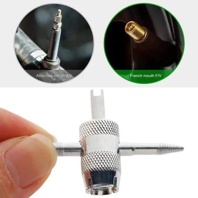 Alt view image 6 of 6 - Walker 4-Way Tire Valve Tool, 4-in-1 Tire Stem Core Wrench Installation Tool, Multifunctional Tyre Valve Remover Repair Tools for Automobile Motorcycle Bicycle, Car Accessories